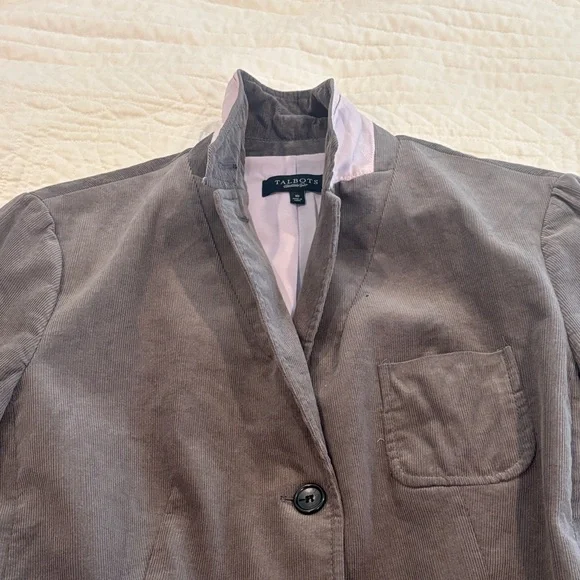 Talbots Women's Gray Blazer with Pink Lining - Picture 1 of 7